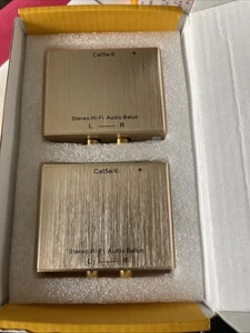 1pair Stereo Hi-Fi Audio Extender Balun Over Single RJ45 CAT5e/6 RCA - Picture 1 of 7