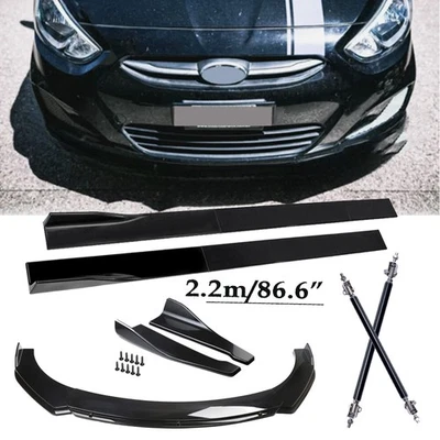 Front Bumper Rear Lip Chin Spoiler Glossy Black For Hyundai Accent Body Kit - Image 1 of 4
