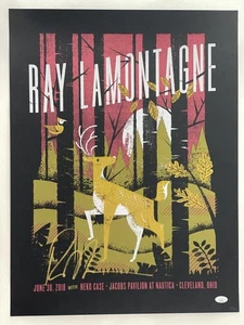 RAY LAMONTAGNE SIGNED AUTOGRAPH 18X24 CONCERT TOUR POSTER CLEVELAND 6/30/18 JSA - Picture 1 of 2