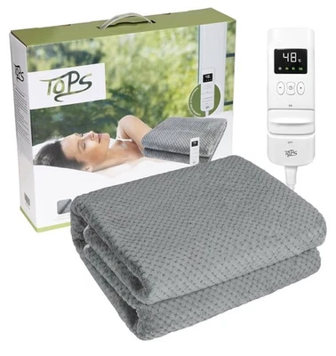 TOPS Single Electric Heated Blanket 150 x 80 cm, Adjustable Temperature 18–48°C - Image 1 of 4