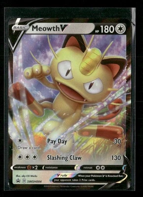 Meowth V SWSH: Sword & Shield Promo Cards #SWSH004 Pokémon Holo - Image 1 of 2