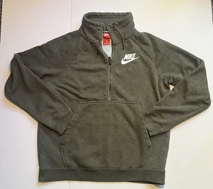 Sudadera para mujer Nike verde mediana 1/2 cremallera club polar pulóver AH6494-222 - Imagen 1 de 6