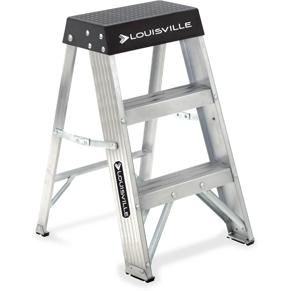 Louisville Ladder 2Ft AluminumStep Stool Industrial 300Pound LoadCapacity AS3002 - Image 1 of 4
