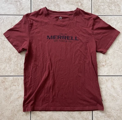 Camiseta grande roja manga corta Merrell Outdoor para hombre entrenamiento al aire libre deportes Foto 1 de 4