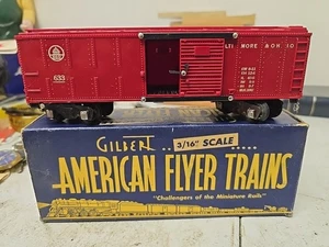 American Flyer Spur S rot B&O 633 Box Car mit Box Baltimore & Ohio mit Box - Bild 1 von 7