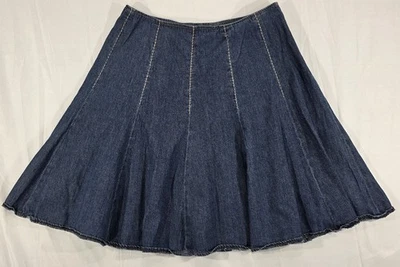 Falda vaquera St Johns Bay para mujer denim con volantes acampanada azul Jean Y2K boho talla 12 Foto 1 de 4