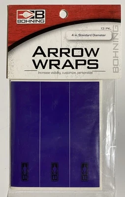 Bohning Archery 4" Arrow Wraps - Pegatinas de vinilo púrpura: 1" de ancho paquete de 13 Foto 1 de 2