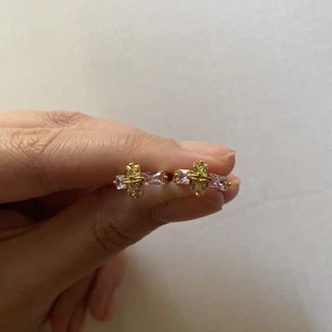 ohrringe damen bunte Strass Creolen Huggie - Bild 1 von 3