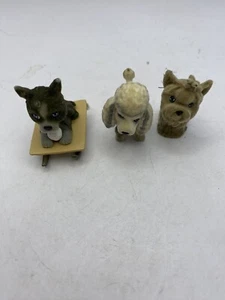 Vintage Three Dogs Velvet Pencil Toppers Pre Owned  - Picture 1 of 6