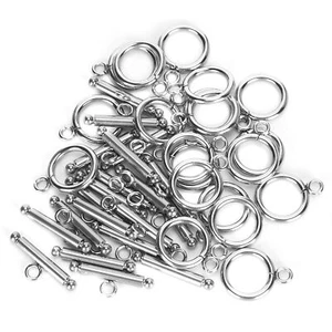 Set 20 chiusure a levetta per bracciale in acciaio inox OT fibbia collana ricambi HAO - Foto 1 di 23