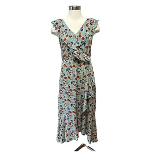 Lapis Floral Boho Ruffle Maxi Dress Womens M Flowy Tiered Beach Festival Cottage - Picture 1 of 15