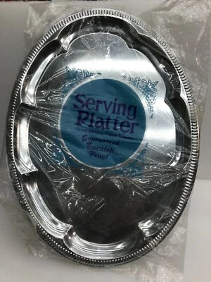 Oval Chrome Plated Serving Platter Mirror Polished - Image 1 of 2