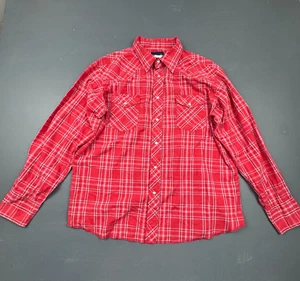 Camisa Wrangler Western Para Hombre Grande Roja A Cuadros Perla A Presión Vaquero Rodeo Manga Larga - Imagen 1 de 11