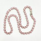 Vintage 60’s Pink Milk Glass Silver Tone Collar Necklace