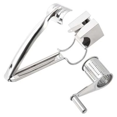 Rallador de queso giratorio de manivela manual de acero inoxidable trituradora de jengibre herramienta de cocina Foto 1 de 4