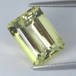 6.80Cts Gorgeous Natural Yellow Color Scapolite Emerald Cut Loose Gemstone - Picture 1 of 7