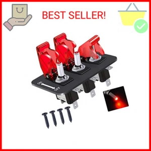 Twidec/3 Gang Rocker Toggle Switch Panel with 12V LED Light Toggle Switch 20A He - Picture 1 of 2