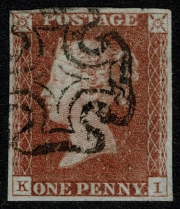 1841 1d Red Black Pl 11 KI 4m Upright MX VF Appearance VGU Cat. £130.00 - Picture 1 of 1