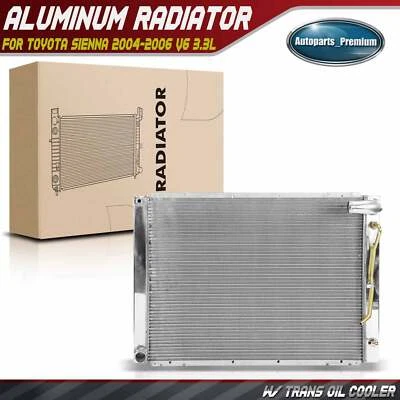 Radiator with Transmission Oil Cooler for Toyota Sienna 2004 2005 2006 V6 3.3L - Image 1 of 4
