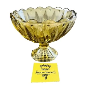 Vintage Glass Amber Pedestal Dessert Bowl - Picture 1 of 4