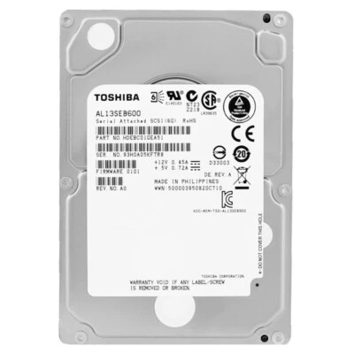 Toshiba 600GB SAS  AL13SEB600 10K RPM 64MB 2,5" zoll - Bild 1 von 4