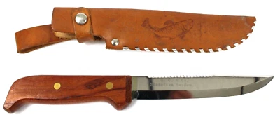 Vintage G. C. & Co Serrated Bowie Knife Hunting Filet Sweden Fixed Blade Sheath - Image 1 of 4