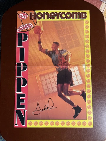 1992 Scottie Pippen Post Honeycomb Cereal Poster 11" x 17" Chicago Bulls Cover