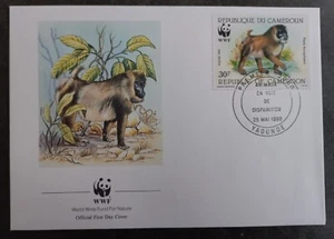 1988 Cameroon World Wildlife Fund FDC ties 30F Stamp cd Yaounde - Picture 1 of 2