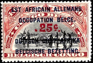 1922 BELGIUM occ.GERMANY EAST AFRICA  Sc#N27 MLH OG VF - Picture 1 of 2