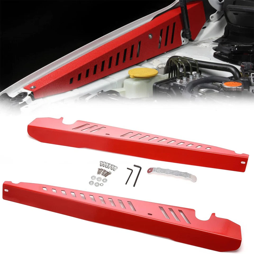 Red Performance Aluminum Fender Shrouds Kit for 2015-2021 Subaru WRX & STI 15-21 Foto 1 de 4