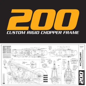 Custom Chopper Rigid Frame Blueprints - 200 Series Tire - Foto 1 di 4