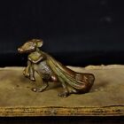 Chinese Antique Bronze Rat Carrying Wealthy Rat Money Bag Statue Collectibles