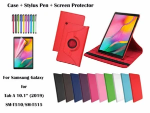 360°Rotate PU Leather cover case for Samsung Galax Tab A 10.1" T510 /T515 - Picture 1 of 12