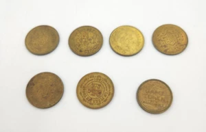 7 Chuck E Cheese 1980 Vintage Gaming Token In Pizza We Trust Coin SHOWBIZ PIZZA - Picture 1 of 8