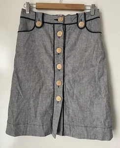 Vintage Gorman Japanese Linen Fabric A Line Lined Skirt Sz M VGC - Picture 1 of 3