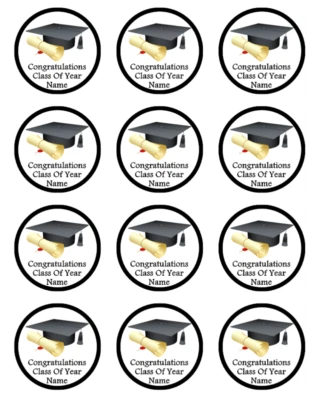 Шляпа выпускная класс 2025 съедобная вафля топпер для кексов — 3 дизайна - Изображение 1 из 3