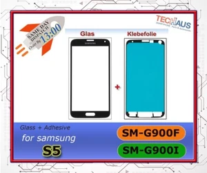 Glas Scheibe Touch Screen front Glass für Samsung Galaxy S5 G900F Schwarz Black - Bild 1 von 1