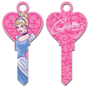 👸 DISNEY CINDERELLA HEART SHAPE 👸 House Key Blank for Kwikset KW1 KW10 KW11 - Picture 1 of 1