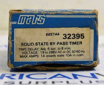 MARS 32395  685744-32395 Solid State By Pass Timer 6 sec to 8 min New old stock - Image 1 of 4