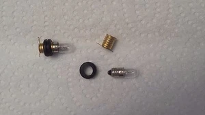 2 COMPLETE SETUPS, VINTAGE PACHINKO INCANDESCENT BULB, GROMMET, BRASS SOCKET - Picture 1 of 3