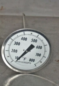 Ashcroft Bi-Metal Industrial Thermometer 100/800 F - Picture 1 of 12