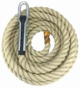 Cuerda de escalada de polihemp sintético de 24 mm para gimnasio x 15 metros con ajuste de tulipán inmersión de resina - Imagen 1 de 5