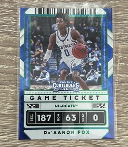 2020-21 Contenders Draft Picks Basketball Green Explosion De'Aaron Fox Kentucky