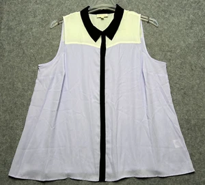 ModCloth Shirt Women 2X Purple Tank Sheer Flowy Airy Beachy Modern Versatile Fun - Picture 1 of 12