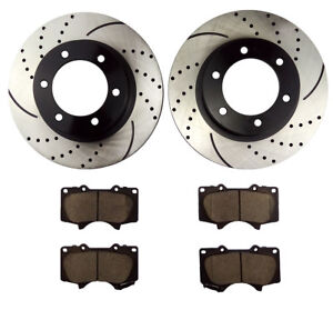 2000 2001 2002 for Toyota Tacoma Front & Rear Brake Rotors and Pads w/6Lug 