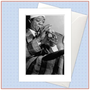 JAZZ GREATS - LOUIS ARMSTRONG Deluxe Greeting Card. Embossed. 50th 60th 70th - Bild 1 von 2