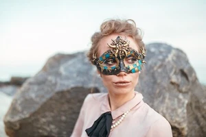 Masquerade Handmade Fantasy Mask - Picture 1 of 2