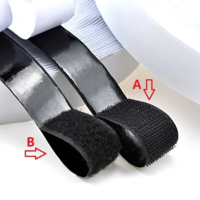 25M Klettband selbstklebend extra stark Schwarz 20mm breit beidseitig doppelt - Bild 1 von 4