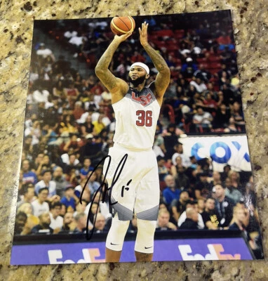 Foto firmada por Demarcus Cousins EE. UU. 9,5 x 11,25 Juegos Olímpicos de Sacramento Oro NBA Prueba Foto 1 de 4