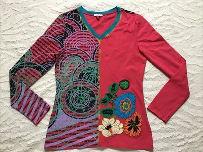 Camiseta Top Joe Browns Rosa Estampada y Adornada - Talla 10 Foto 1 de 4